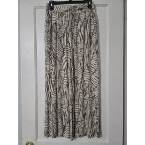 Paani Wide Leg Pants Bohemian Print Drawstring Beach Vacation Small